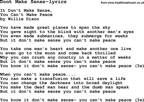 it don't make sense song.